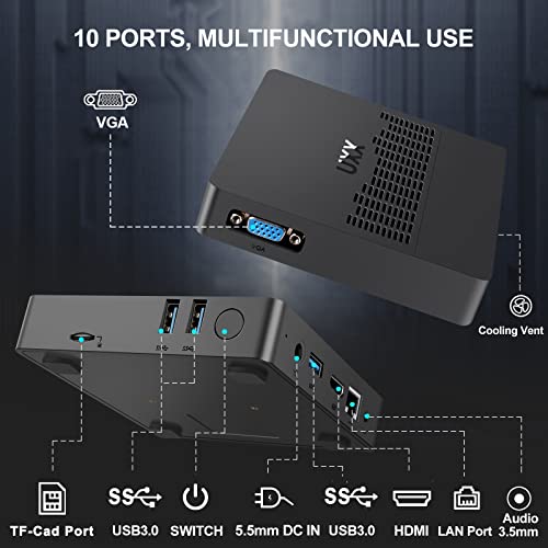 2023 Mini Pc, Intel Celeron N3350(Up To 2.4Ghz) Windows 10 Pro Desktop Computer, 6Gb Ram/64Gb Emmc Support M.2 Ssd Micro Computer Tower 4K Uhd,Mouse,Usb3.0,Dual Wifi,Bt,Lan,Vesa,Hdmi,Business Small Pc #TOP3