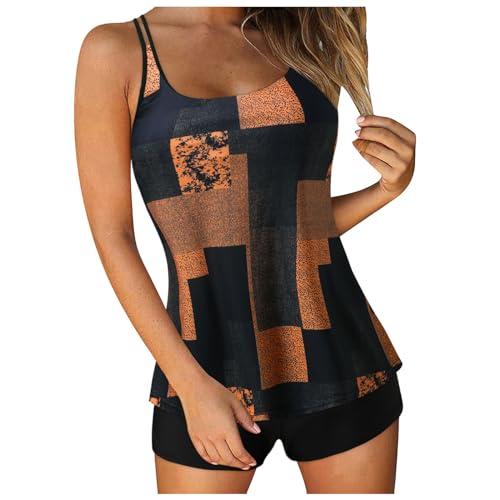 Generisch Tankini Damen mit bügel Cup f Tankini mit Shorts schwarz Damen Bikini Set Push up Bikini Set Teenager mädchen für bauchweg große größen 52/