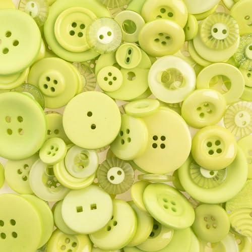 Boutons résine vert citron John Bead 130g pour mercerie et création DIY