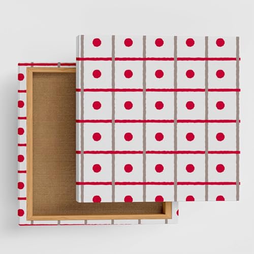 チェック ドット アートパネル 57cm × 57cm Lサイズ 日本製 ポスター おしゃれ インテリア 模様替え リビング 内装 ピンク モダン 幾何学 ファブリックパネル pat-0080-L