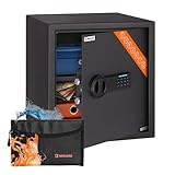 Brihard Business Digitaler Tresor mit Zahlencode 40x36x36cm & Feuerfeste Dokumententasche, 48L Stahl Safe für Zuhause oder Büro mit Herausnehmbarer Ablage - für Geld, Dokumente & Mehr