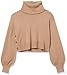 The Drop Women's @lucyswhims Side Button Cropped Turtleneck Sweater, Praline, S