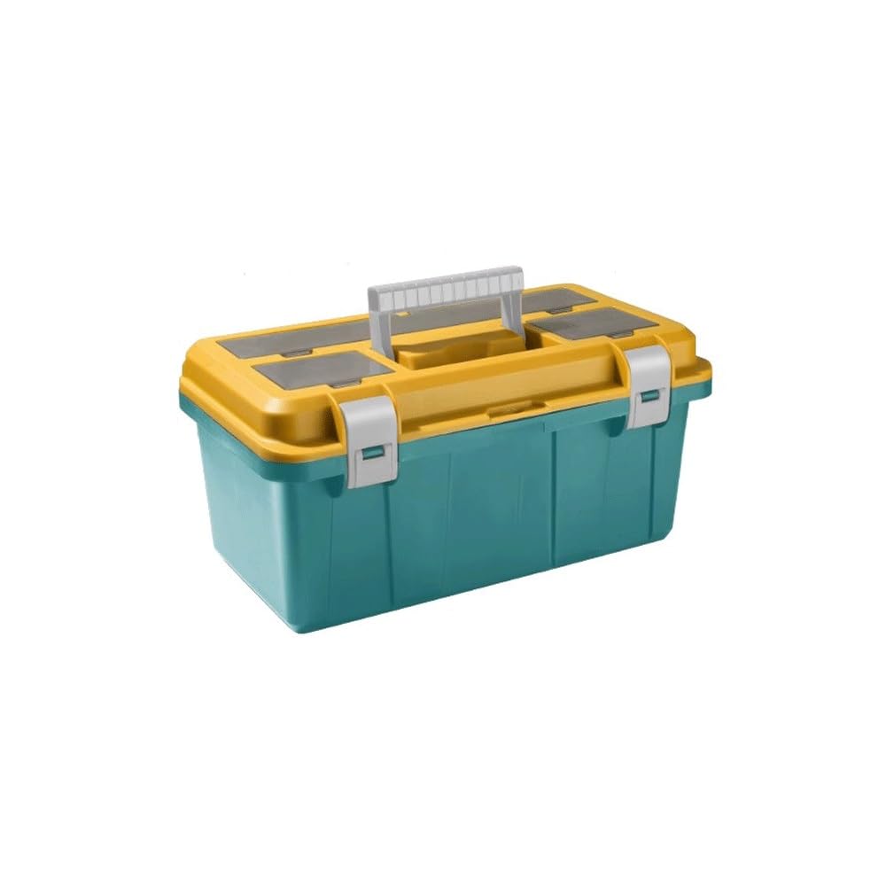 Tool Case Green Plastic Toolbox Multifunctional Storage Box Thickened Portable Accessory Car Maintenance Storage Solution(Green)