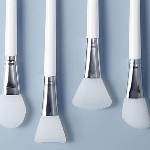 Professional Facial Mask Brush Set, White Silicone Applicator Brushes with Soft Flexible Heads for Face Masks, 4 Pack Multi-Style Makeup Tools - Image 5