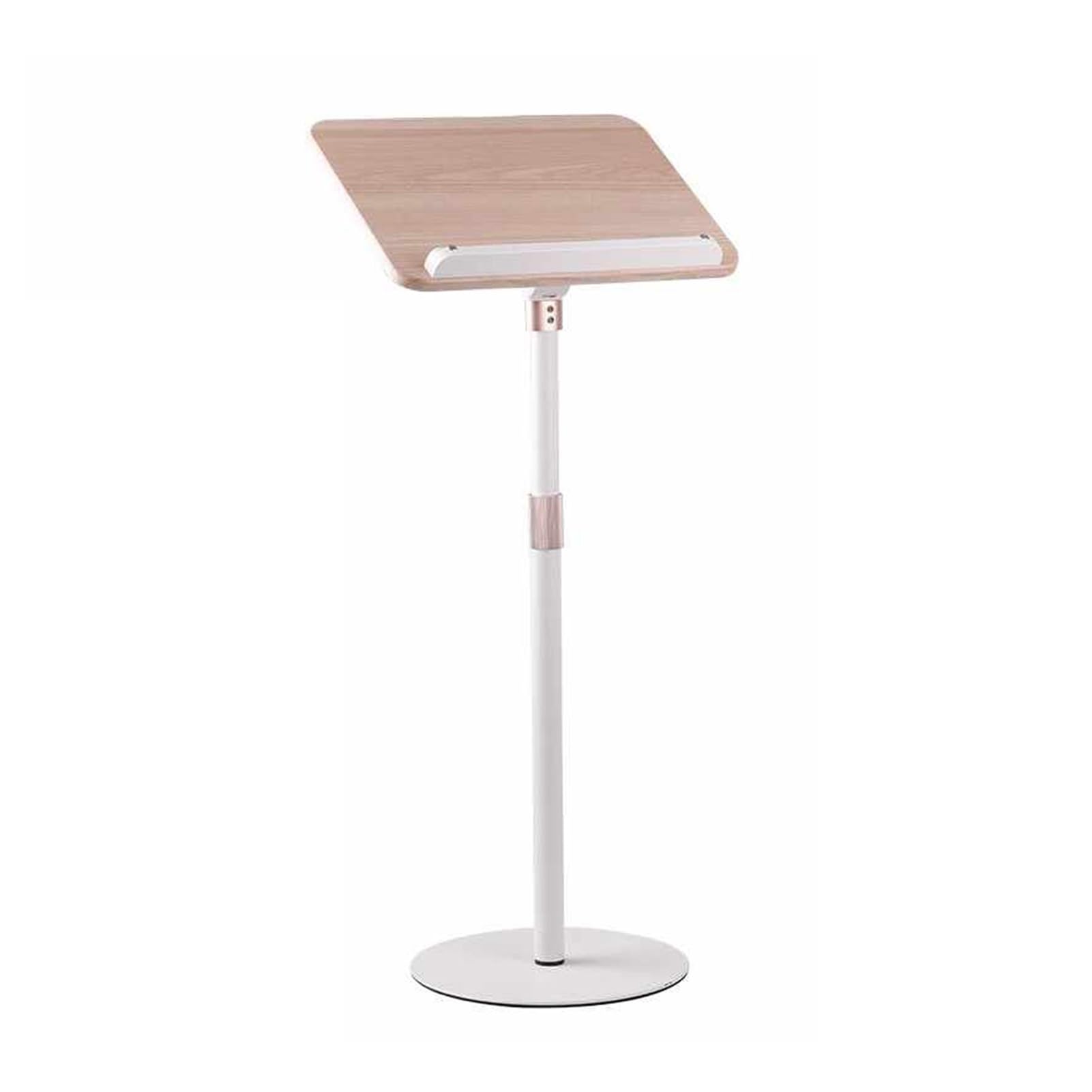Genérico Soporte de Madera Ajustable para Libros con Pinzas para páginas, Soporte Giratorio de 330° para tabletas, Escritorio portátil para Libros de Cocina, portátiles y partituras (Altura: 50-170 c