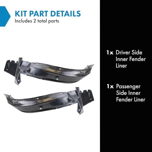 Image of TRQ Inner Fender Liner Set Compatible with 1990-1993 Acura Integra AC1248102 AC1249102