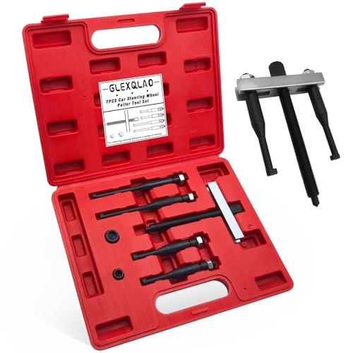 GLEXQLAO Steering Wheel Puller Set Car Steering Wheel Removal Tool Kit for Different Vehicles 1.5 to 3.3 Inch Adjustable Distance