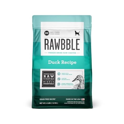 BIXBI Rawbble Freeze-Dried Raw Coated Dog Food, Duck – Fresh Meat, No Meat Meals, Grain-Free – USA Made, 4 lbs