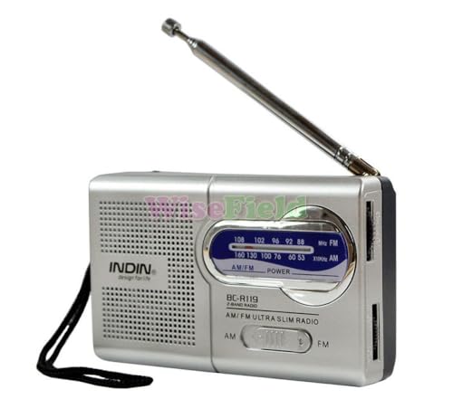 Mini Radio AM/FM Ultra Mince pour Poche - avec Antenne Téléscopique pour Les Voyages, Utilisateurs Âgés Récepteur Portable Mondial