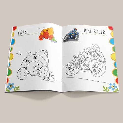 Image of Jumbo Colouring Book 3 - Coloring Activity - Gift to Children for Painting, Drawing and Colouring with reference guide - Colouring Activities Book for Kids Age 3+ Years