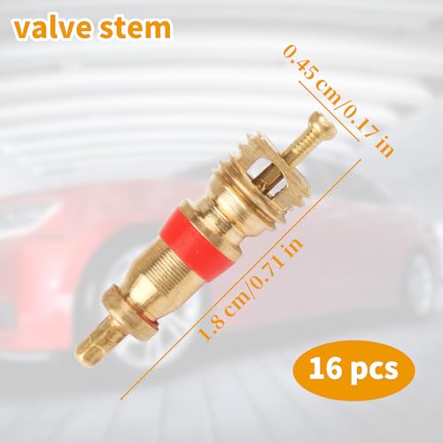 Image of 17 PCS Portable Valve Core Removal Tool Set, Stainless Steel Tire Valve Core Tool with 16 PCS Replacement Tire Valve Cores | Compact Tire Valve Stem Disassembly Tool for Car, Truck, Bike, Motorcycle