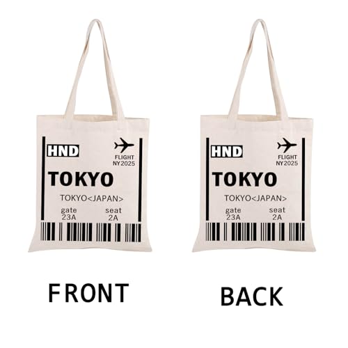 PWHAOO Tokyo Travel Tote - Japan Boarding Card Travel Bag - Japanese Gift for World Traveler3