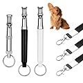 Kenmohuo 3pcs Dog Whistles for Recall, Adjustable Frequency Dog Training Whistle to Stop Barking, Silent Ultrasonic Stainless Steel Whistle for Dog & Puppy Recall