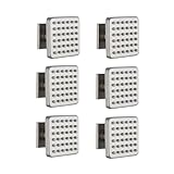 LOCALAND Solid Brass Square Body Spray Jets for Shower, High Pressure Wall Mount Massage Spray, Upgrade Spa Jets, 6PCS, Brushed Nickel