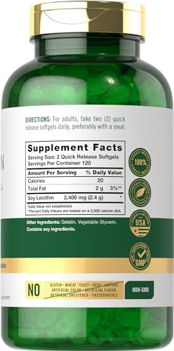 Carlyle CL823 Lecithin 2400Mg | 240 Softgel Capsules | Phospholipid Supplement thumb #1