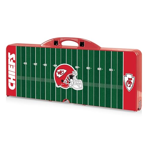 Image of PICNIC TIME NFL Picnic Table Portable Folding Table with Seats and Umbrella