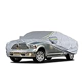 Pickup Truck Cover Waterproof All Weather for Automobiles, JUJUMUS 300D Oxford Outdoor Full Exterior Covers Sun Hail UV Snow Dust Protection with Zipper, Universal Up to 248 Inch