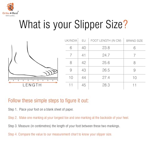 Image of Ortho + Rest Men's Flip Flop, Slipper for Men & Boys | Soft Cushioned with Arch Support, Lightweight Anti-Skid Daily Wear Chappal, Comfortable Casual Footwear