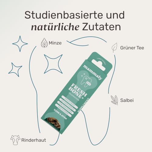 mammaly Fresh Bone+® Zahnpflege-Kauknochen mit Pansen für Hunde (12cm)