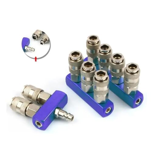 Distribuidor neumático de 2 a 4 vías con conector G1/4 de acople rápido para compresor 3