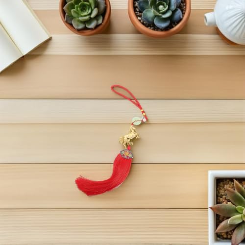 Pendentif Nœud de Cheval du Zodiaque Décoration Bureau et Pompon Élégant - 7
