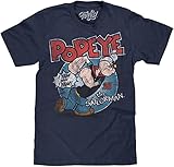 Popeye the Sailorman Men's T-Shirt-Medium Midnight Navy Heather