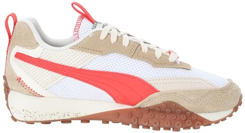 PUMA PUMA(プーマ) Men's Sneakers, 24 Spring Summer Colors Puma White/Active Red (01), 24.5 cm
