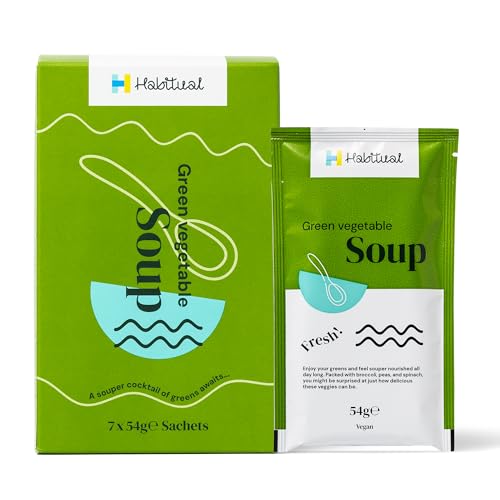 Habitual Pack of 7 Diet Meal Replacement Soup | Weight Loss Meal Replacement Plans | NHS Provider Supporting Diabetes Remission | Part of The NHS Soups and Shakes Diet (7, Vegan Green Vegetable Soup)