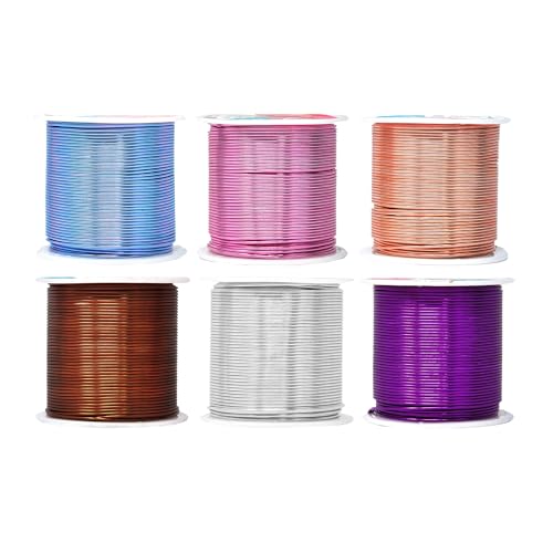 Image of Mandala Crafts 18 GA Blue Pink Brown Assorted Anodized Aluminum Craft Wire | 450 FT, Colored, Flexible, Bendable for Bonsai Armature Sculpting Wire Wrapping Jewelry Making, Weather & Tarnish Resistant