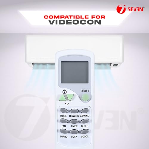 Image of 7SEVEN Compatible with Videocon AC Remote Control Model 7C Suitable for 1 1.5 2 Ton Split and Window Air Conditioner - Match Each Key by Key Exactly with Existing AC Remote Functions