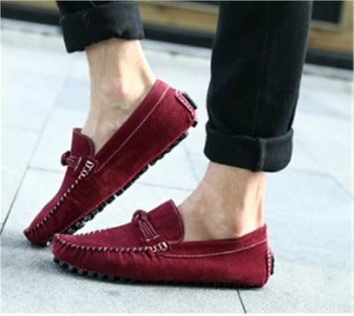 Men's Loafers Suede Vamp Round Toe Breathable Stitching Details Rope Tie Flexible Lightweight Slip Resistant Party Casual Slip-ons2