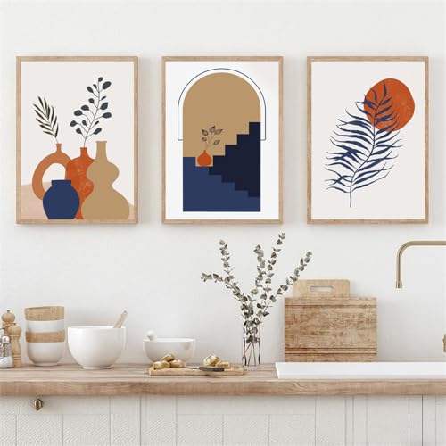 Affiches de plantes bohèmes pour salon : lot de 3 toiles murales 30x50cm