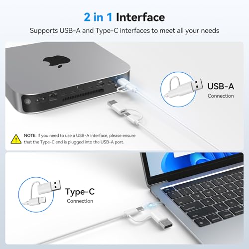 Image of TECKNET Wired Keyboard for MacOS Devices with Dual Interface, Slim Mac Keyboard, Comfortable Ergonomic Typing Angle & Stable Connection for PC /Laptop, Compatible with MacBook, iMac, Mac mini /Pro