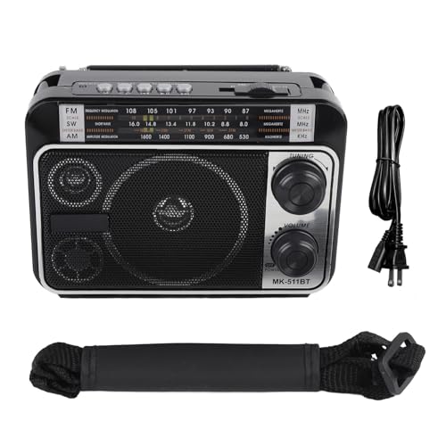 Radio portátil AM FM con Bluetooth y diseño retro miniatura 5