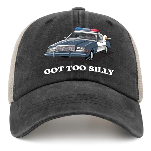 Image of Funny Goose Hat Silly Goose On The Loose Trucker Hat Women Vintage Mesh Cap for Summer | Funny Silly Goose Baseball Cap, Vintage Rave Bucket Hats for Men and Women, Ideas for Outdoor Party in Summer
