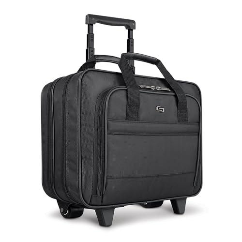 Solo New York Rolling Case with Wheels - Roller Laptop Bag, Wheeled Briefcase for Women & Men, Carry On Size for Travel, Fits 15.6