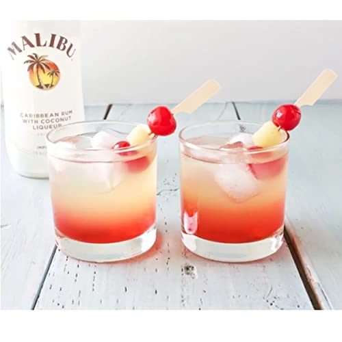 Lanjue 200 Paddle Bamboo Skewers 9CM, Flat Burgers Sticks, Kids Wooden Fruits Picks, Cocktail Sticks, Satay Skewers, Barbecue Kebabs