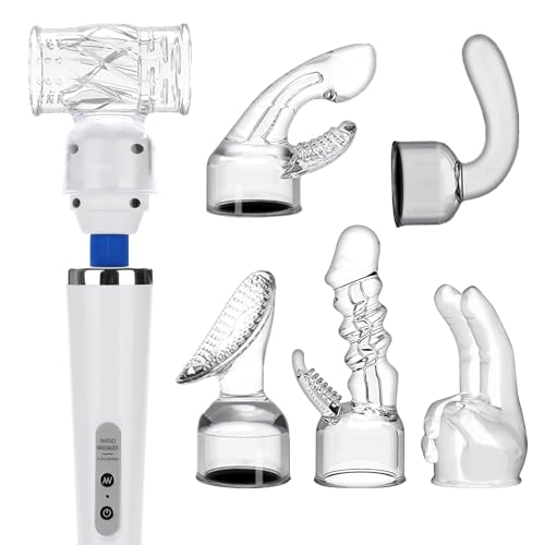 Fit for Hitachi MINI Wand Stick Adult Massage Toys Accessories Attachments Vibrator Silicone Headgear Women Fashion Model Gift Hole Inner Diameter 1.77inch Medium Size(6 Pcs)