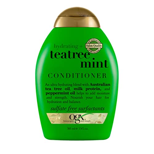 OGX Hydrating + Tea Tree Mint Conditioner, Nourishing & Invigorating Scalp Conditioner with Tea Tree & Peppermint Oil & Milk Proteins, Paraben-Free, Sulfate-Free Surfactants, 13 fl oz #1