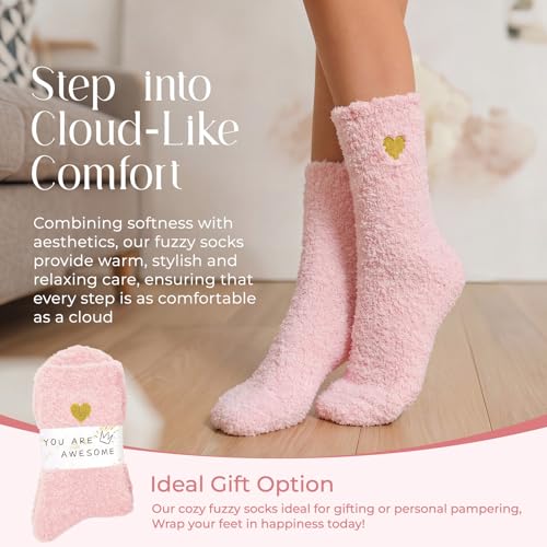 Image of American Trends Coral Fleece Cloud Fuzzy Socks Ultra-Soft Warm Sleep Socks Cozy Unisex Self-Care Gifts Boo Basket Stuffers