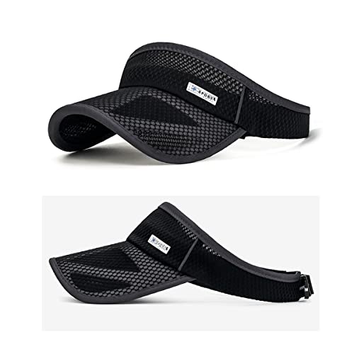 Xrdss Outdoor Sport Cap Wide Brim Uv Protection Breathable Adjustable Baseball Cap For Beach Golf Running Tennis (2#Dark Blue) #TOP4