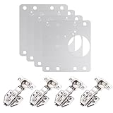 Eruceky 4 Stück Scharnier Reparaturset, Scharnierreparaturset, Scharnier Reparaturset Edelstahl, Geeignet für Schranktüren, Kleiderschranktüren und Andere Möbel
