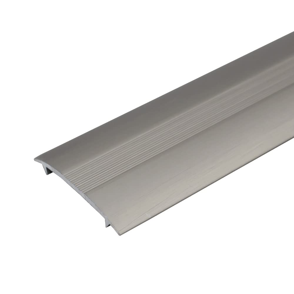 C68 36mm Anodised Aluminium Carpet Cover Strip Profile - INOX, 3.0m
