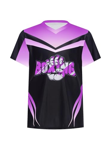 Hansber Boys Kids Athletic Short Sleeve T-Shirts Breathable Colorful Prints Tees for Sport Workout3