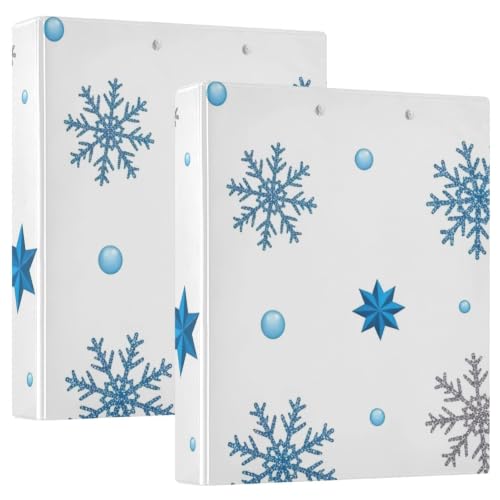 Classeur 3 anneaux école université bureau à poches motif flocons