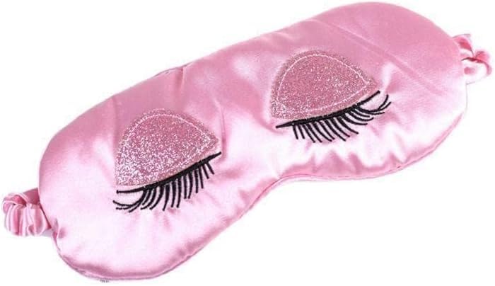 Pink Eye Mask for Sleeping, Satin Blindfold Silk Sleep Mask Smooth Soft Breathable Travel Eye Cover Eyeshade with Elastic Strap for Women and Girls,