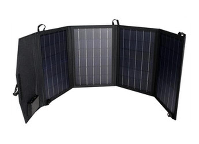 Panel solar plegable de 60W, ligero y portátil, ideal para cargar dispositivos en camping, viajes y actividades al aire libre.