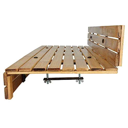 DE-COmmerce Table Suspendue pour Balcon en Bambou Balustrade de Balcon Table de Balcon Table Suspendue Bar de Balcon (L x l x H) 88 x 28 x 17 cm – Image 4