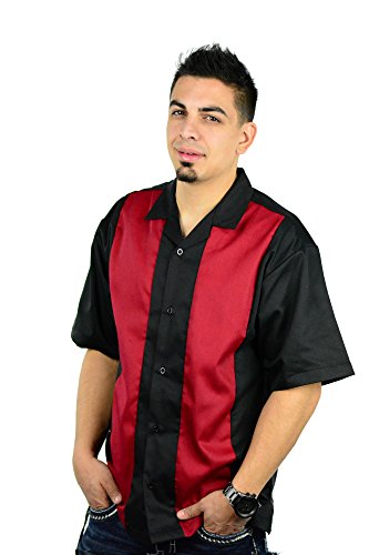 Mato & Hash Men's Short Sleeve Retro Bowling Camp Shirt