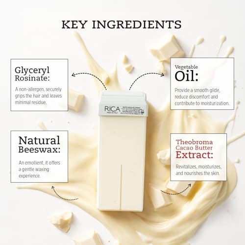 Rica Wax White Chocolate Roll-On Wax Kit - Set of 4 Refills, 100 ML - Made in Italy